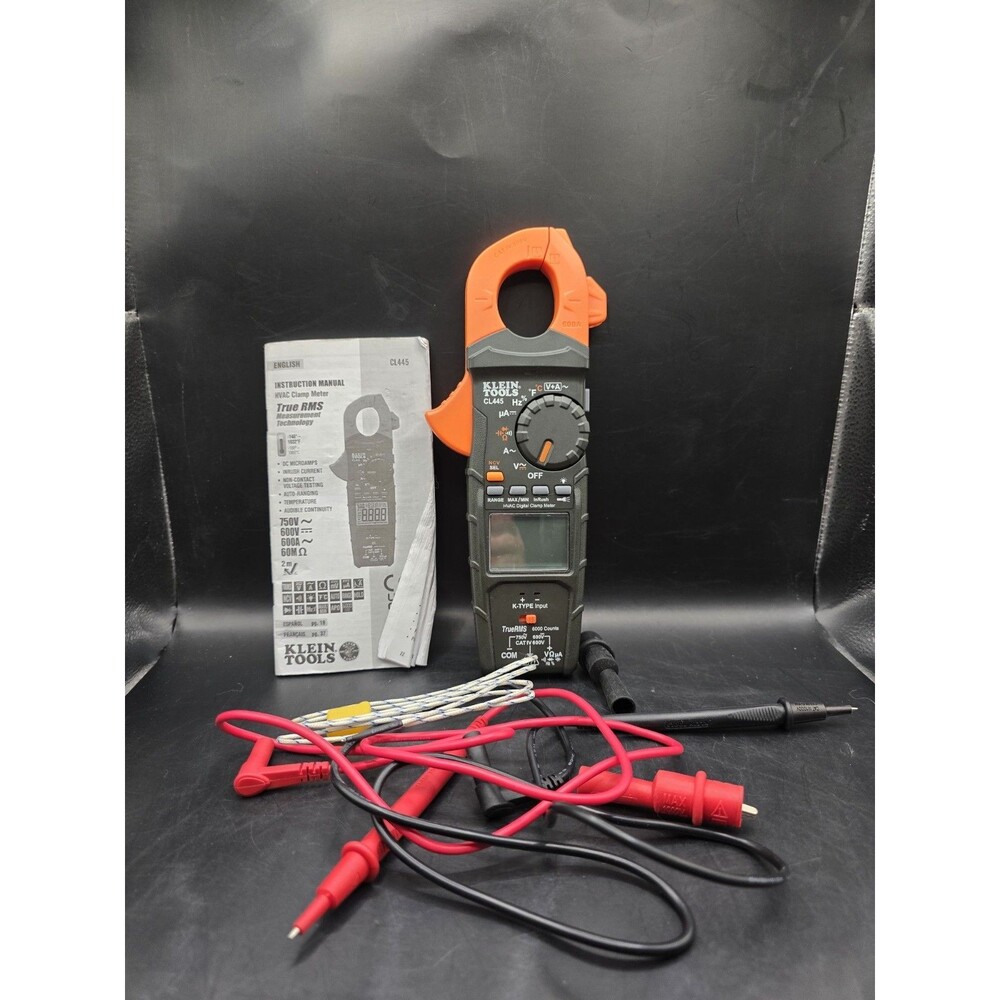 Klein Tools CL445 True RMS NCV CAT IV Clamp Meter 600A/600V w/ Case Leads